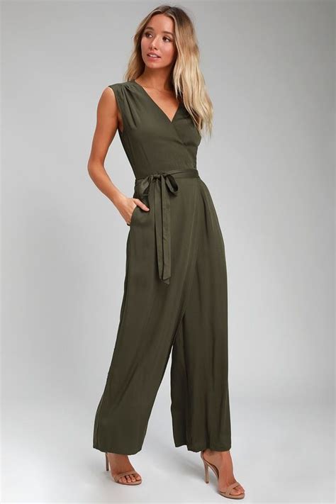 women's olive green jumpsuit.